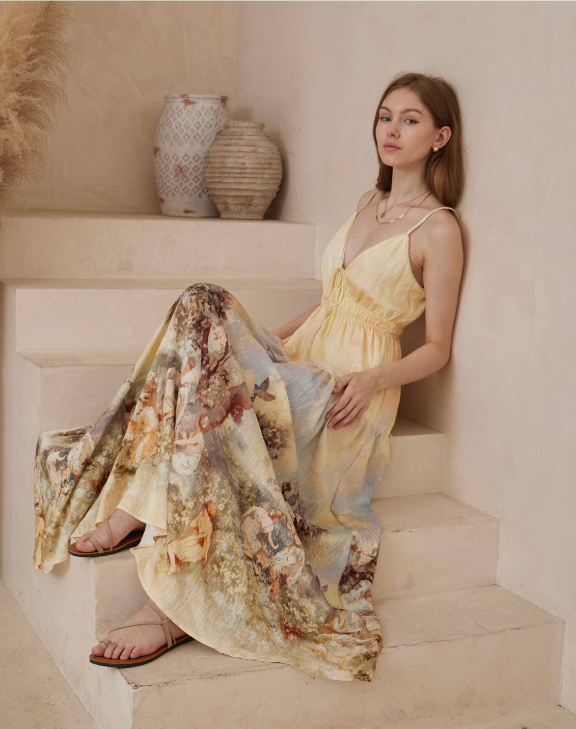 SAFFRON VINTAGE INSPIRED MAXI DRESS