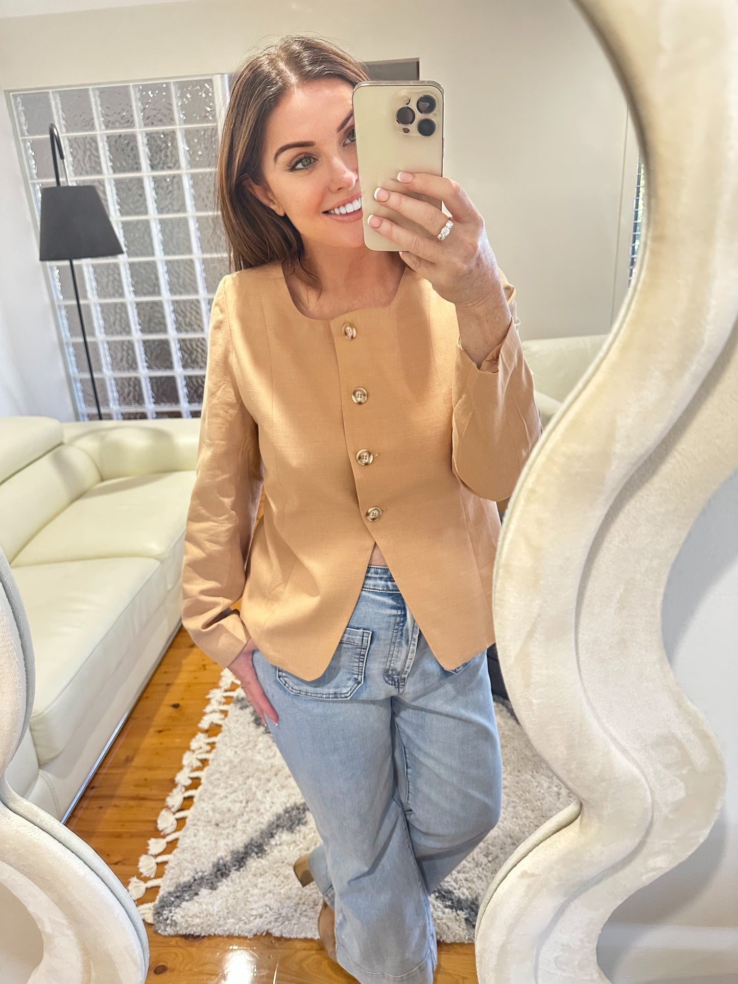 RAYA LINEN BLEND BLAZER/TOP