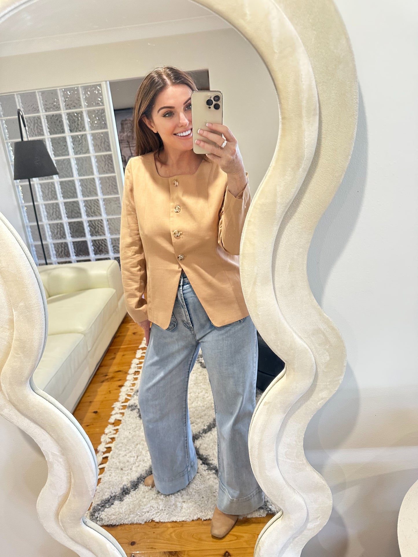 RAYA LINEN BLEND BLAZER/TOP