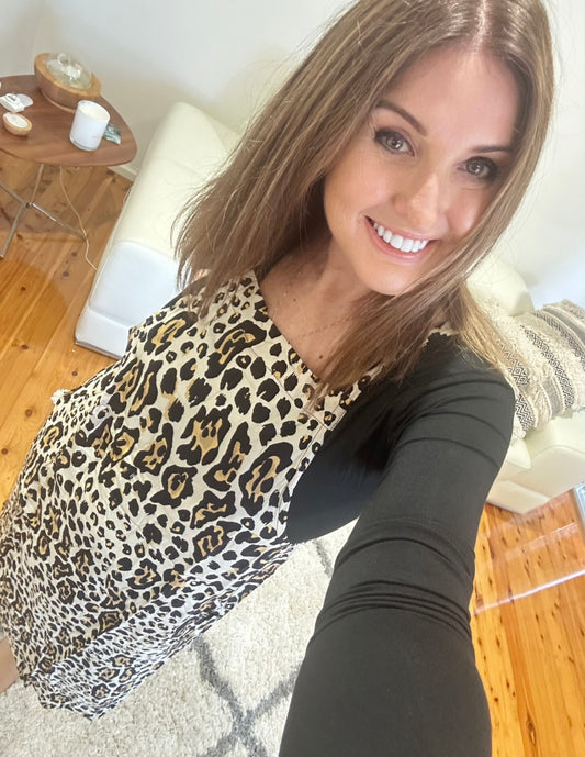 APRON DRESS - LEOPARD