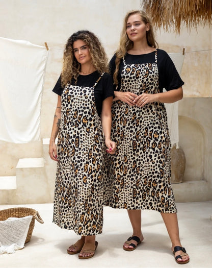 APRON DRESS - LEOPARD