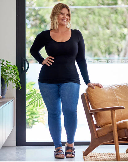 LAYERING LONG SLEEVE TEE - BLACK