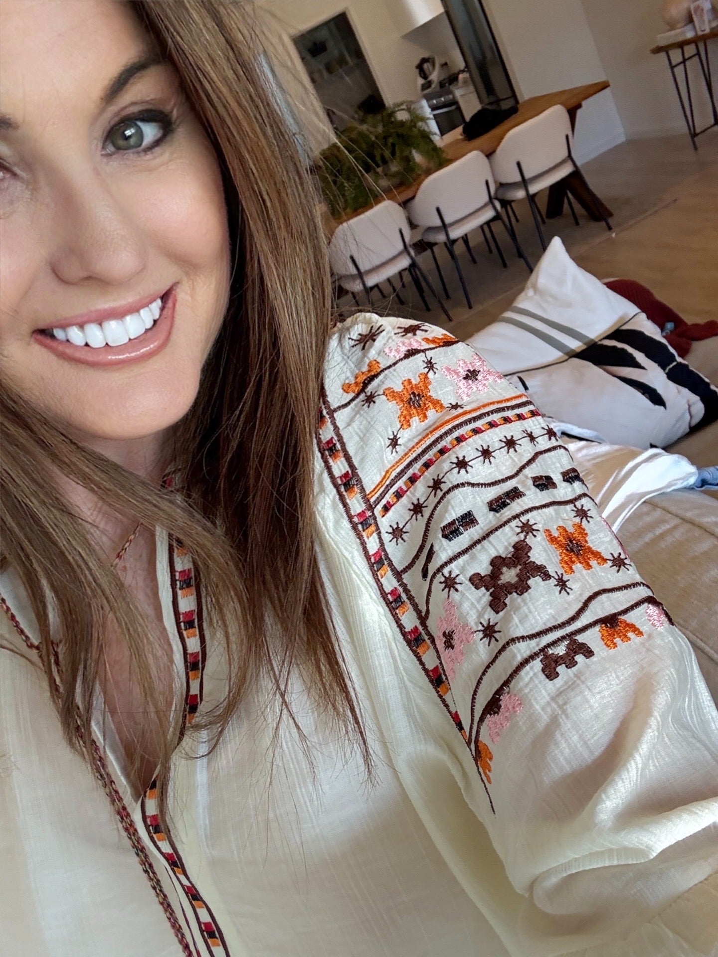 ISLA Embroidered Oversized Vintage Blouse