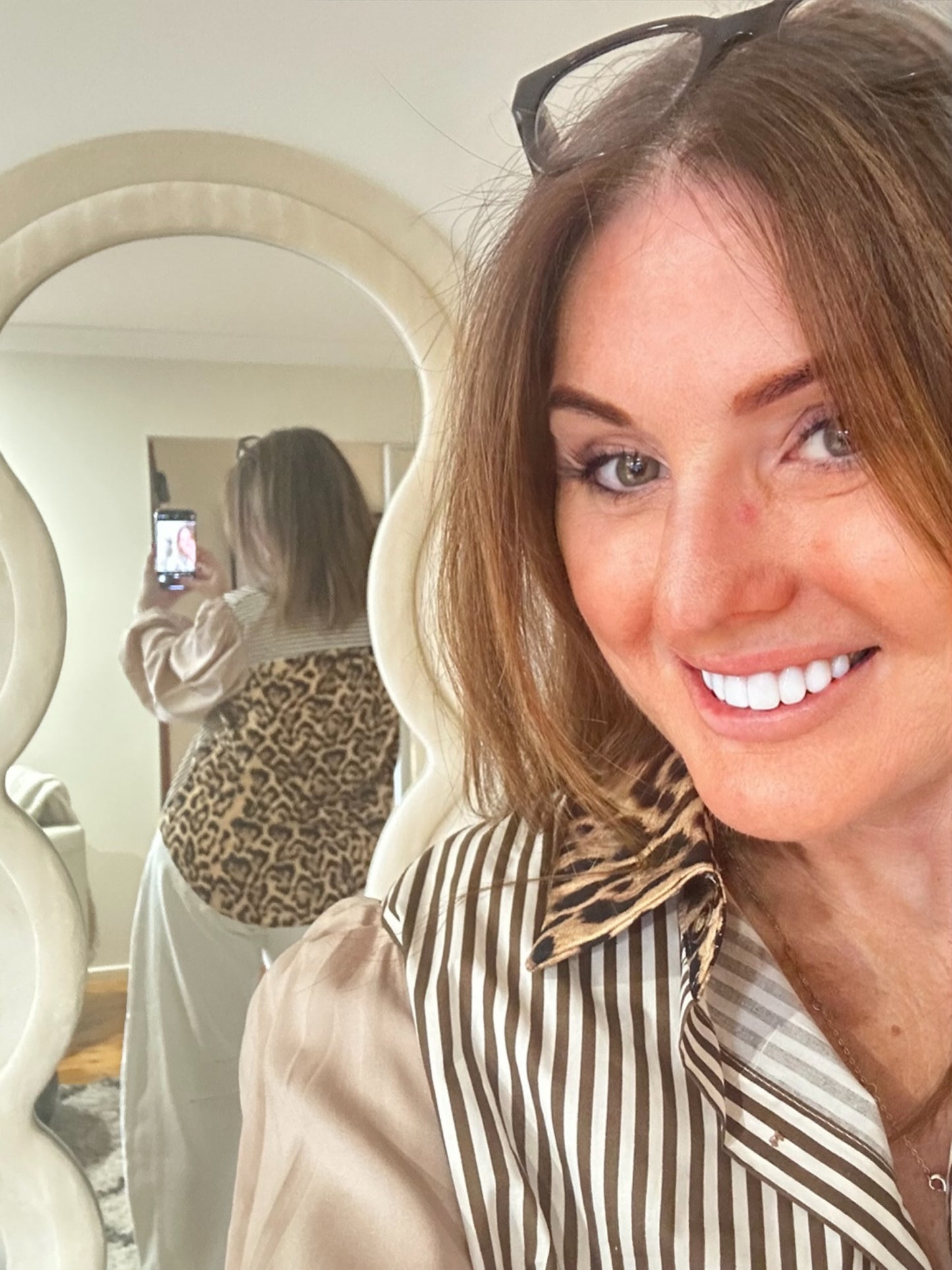 LEOPARD + STRIPE SHIRT